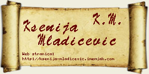 Ksenija Mladićević vizit kartica